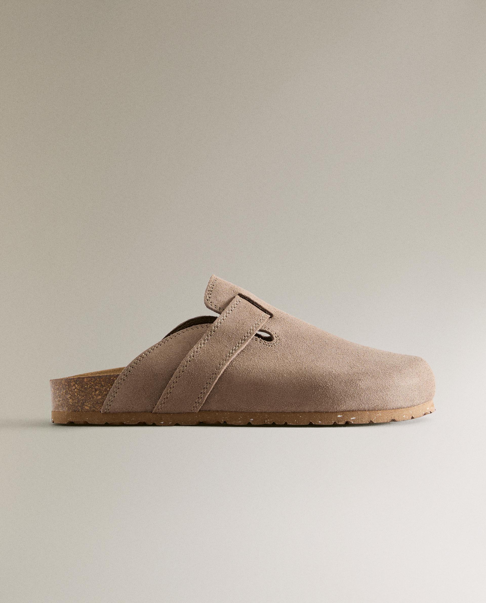 スペイン発送 ZARA 装飾ストラップ付きフラットレザーサンダル _____mako / ZARA(ザラ)の「フック＆ループストラップ レザー