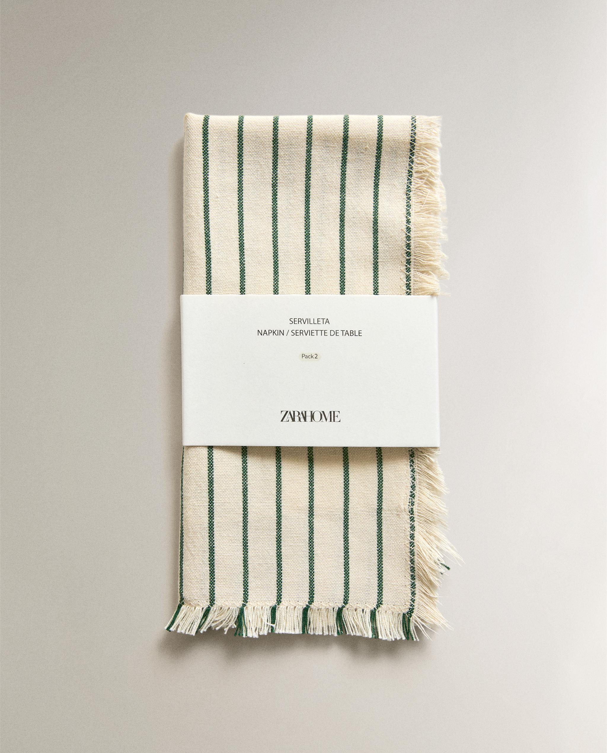 PACK OF STRIPED AND FRINGED NAPKINS (PACK OF 2) product thumbnail 9