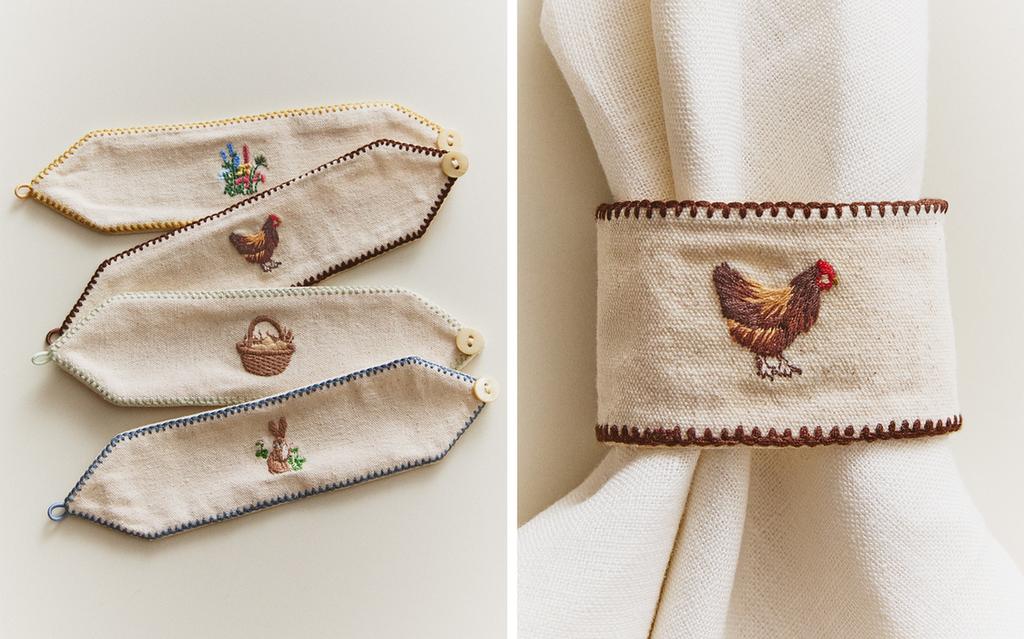 PACK OF EASTER EMBROIDERED NAPKIN HOLDERS (PACK OF 4)