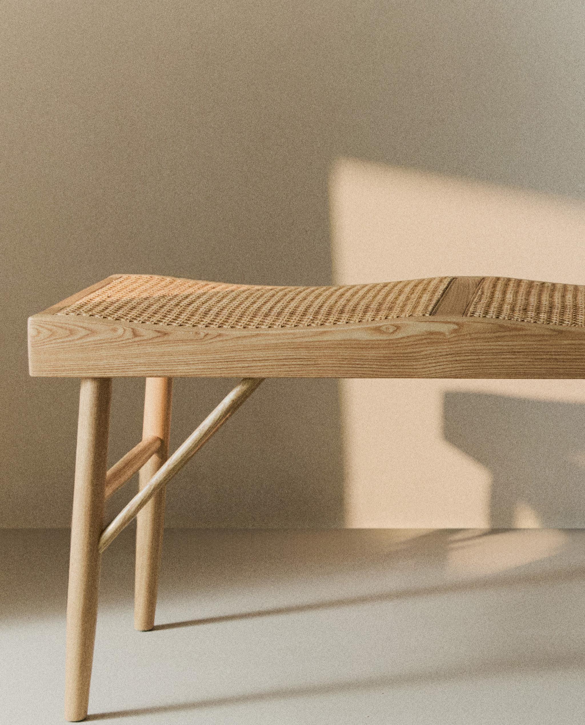 WOOD AND RATTAN BENCH | Zara Home United Kingdom