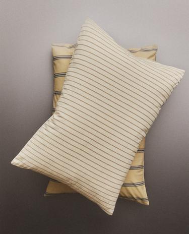 FUNDA ALMOHADA ALGODÓN ARRUGADO RAYAS