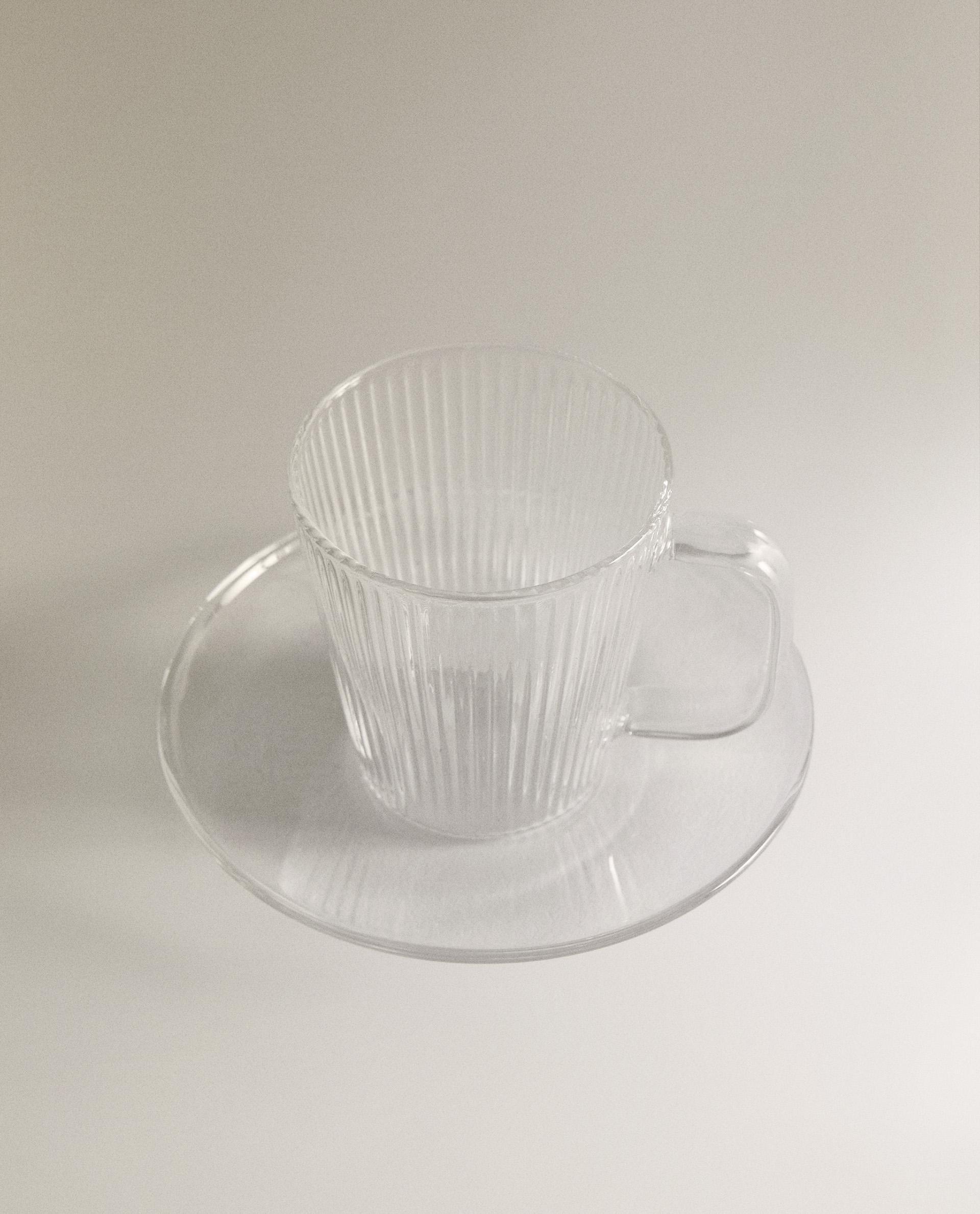 TAZZA DA CAFFÈ CON PIATTINO IN BOROSILICATO