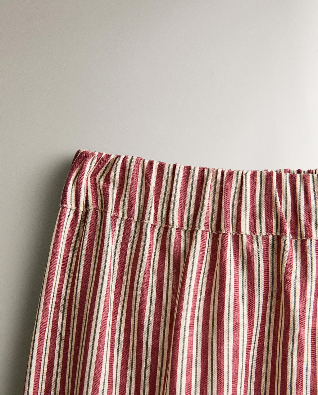 LINEN AND COTTON STRIPED CHRISTMAS SET OF PYJAMAS (SET OF 2)