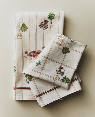 PACK OF FLORAL COTTON TEA TOWELS (PACK OF 2)