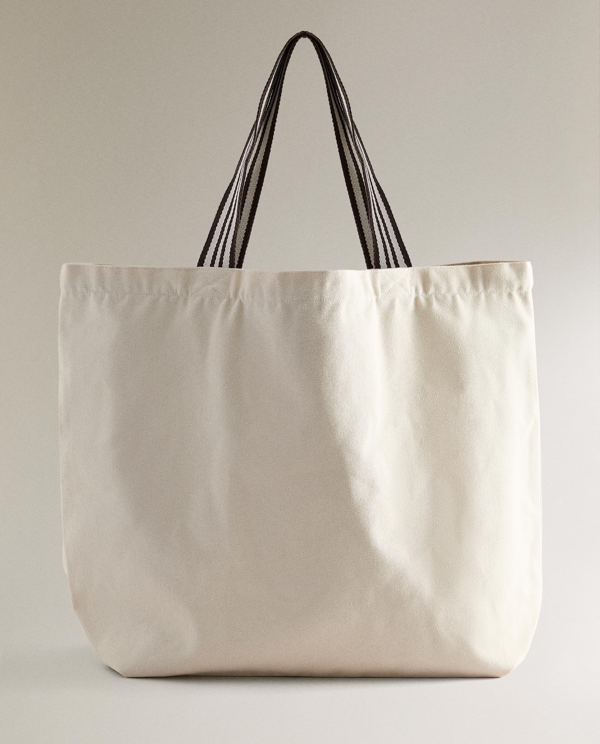 REVERSIBLE STRIPED FABRIC TOTE BAG product thumbnail 8