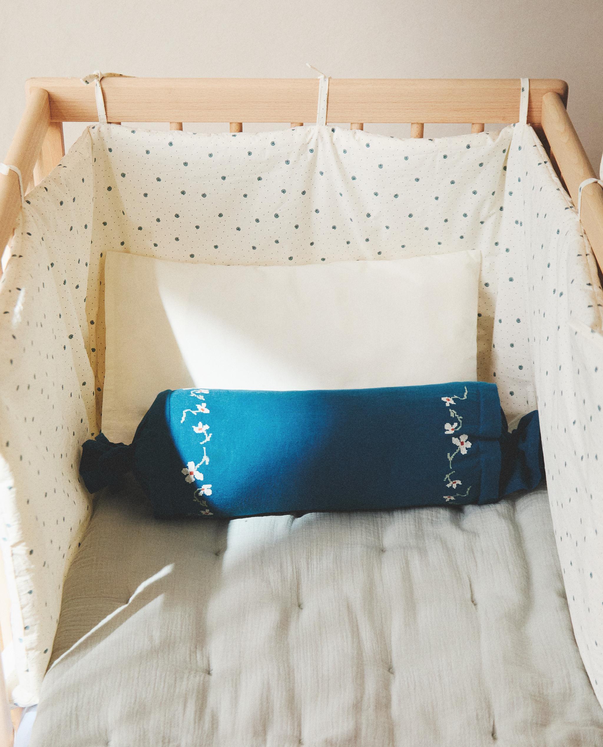 LEAF PRINT COTTON BABY COT BUMPER COVER product thumbnail 7