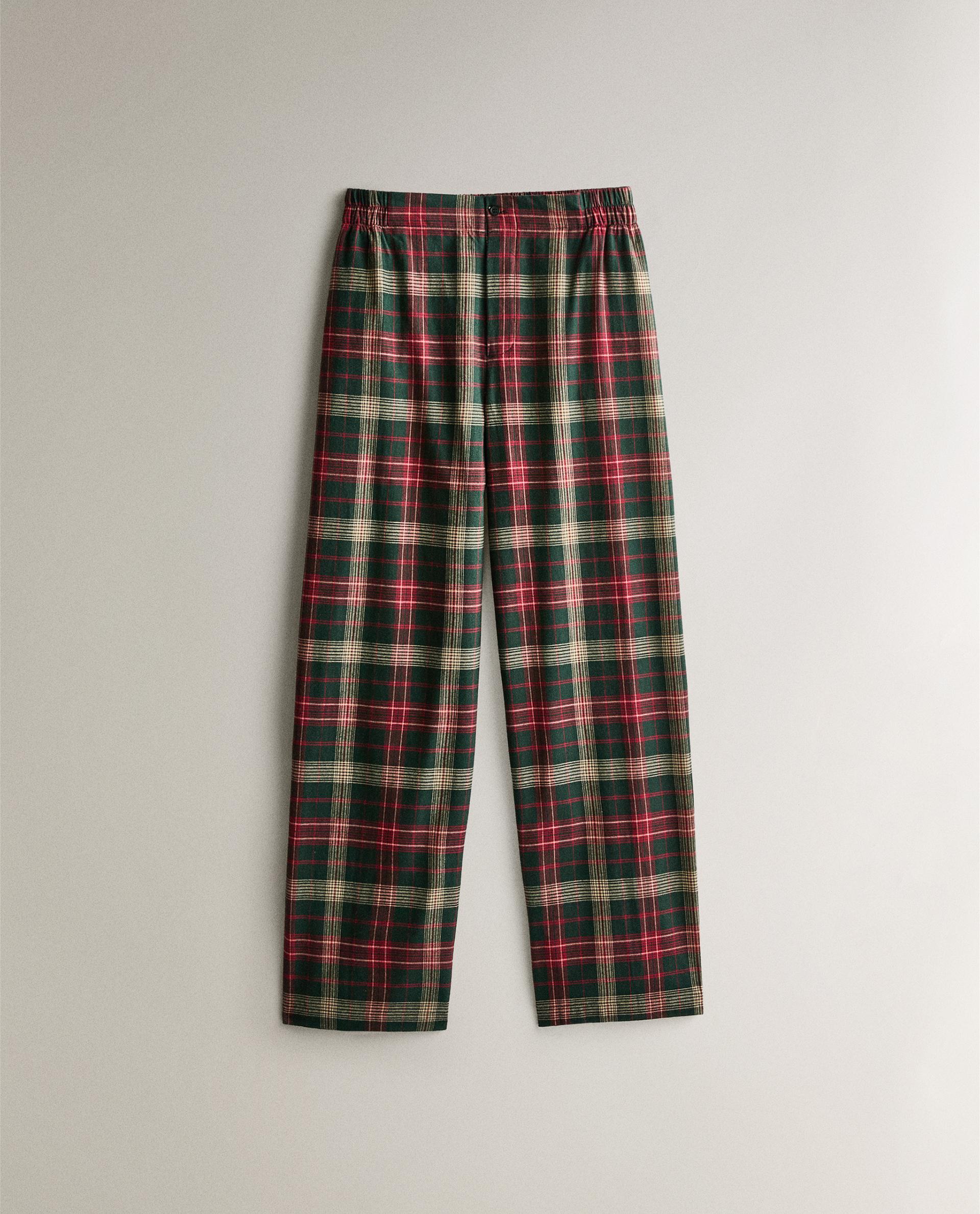 TARTAN CHECK FLANNEL CHRISTMAS PAJAMA SET SET OF 2