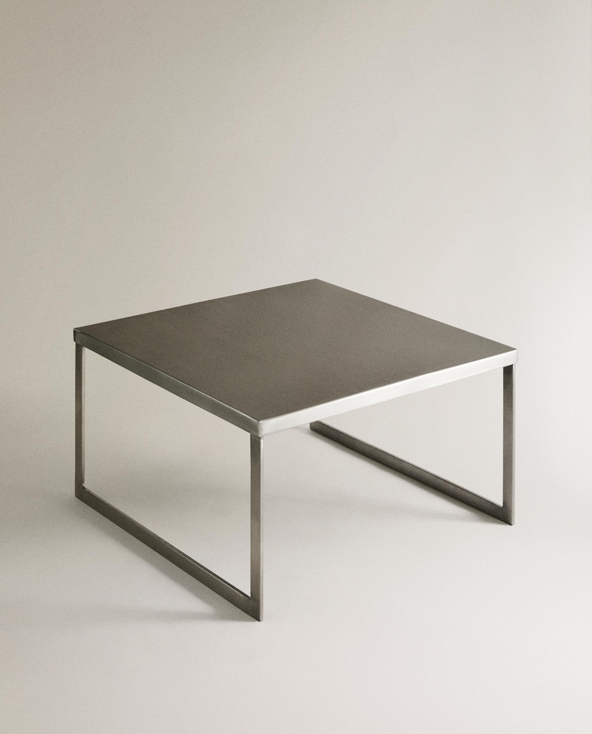 値下展示品 ザラホーム スクエアメタルベース サイドテーブル ブラック 鉄製 SQUARE STAINLESS STEEL SIDE TABLE | Zara Home United Kingdom