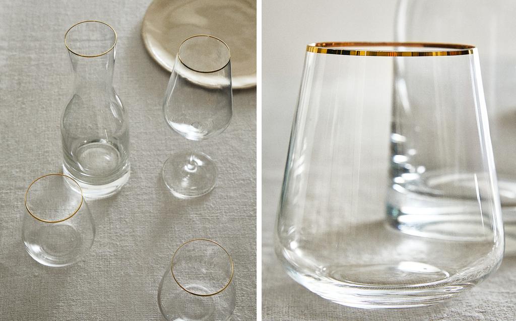 LOT DE VERRES FILET DORÉ BOHÈME