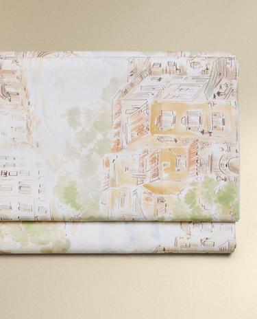 DRAP DE DESSUS COTON PAYSAGE