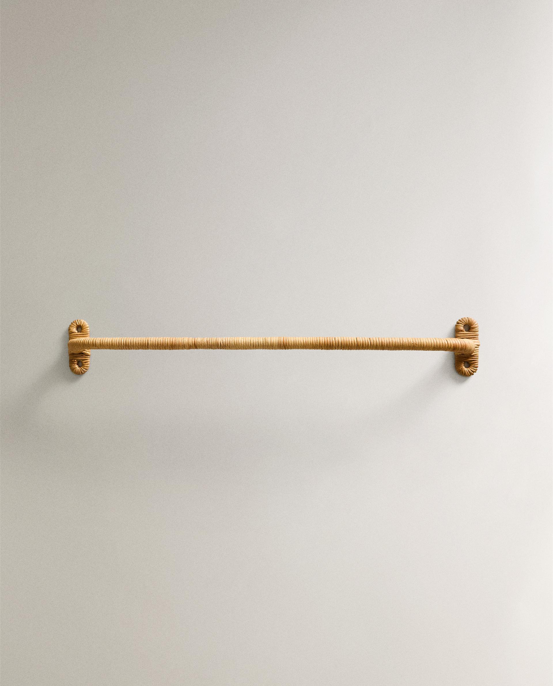 METAL AND RATTAN TOWEL HOOK