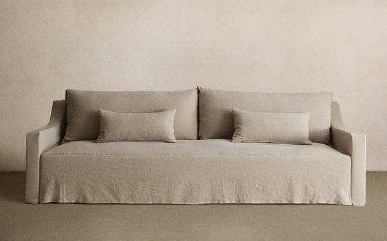 DIVANETTO LINO SLAVATO SFODERABILE