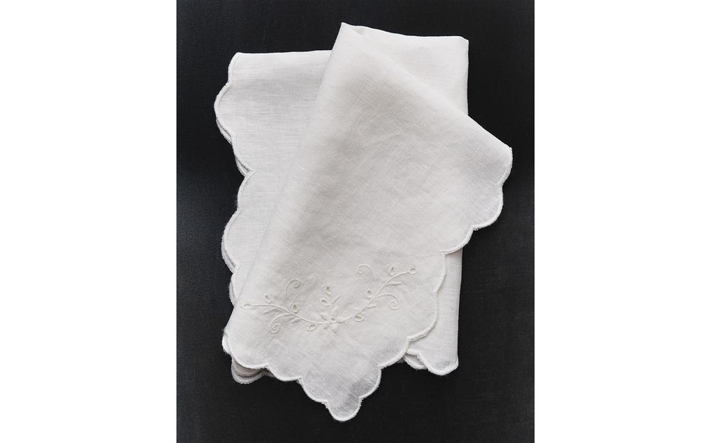 PACK SERVILLETAS LINO BORDADO FLORAL (PACK DE 2)