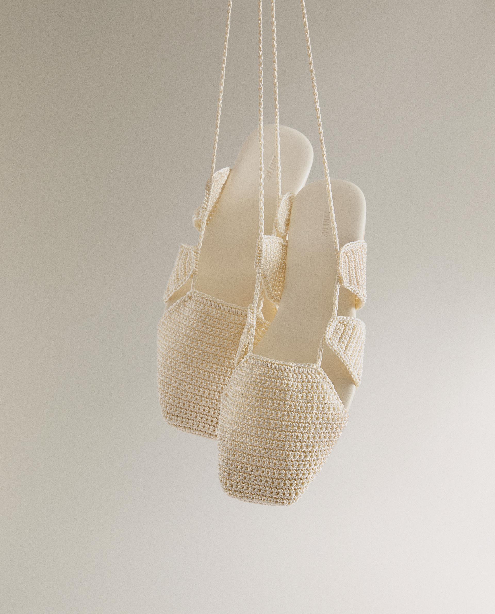 ZARA HOME バレリーナシューズ 編み込みレザー 1242/300 バックル付きバレリーナシューズ - ボルドー | ZARA Japan / 日本