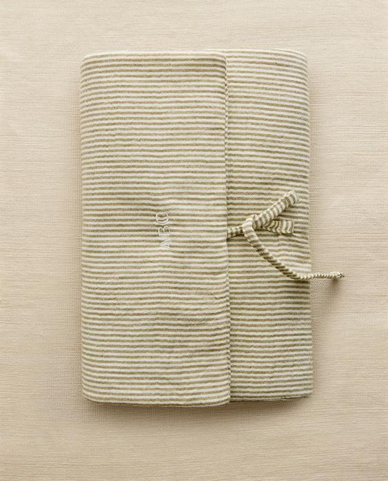 STRIPED MUSLIN BABY CHANGING MAT