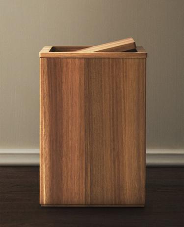 PAPELERA BAÑO MADERA CUADRADA GRANDE