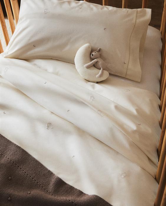 DUVET COVER WITH EMBROIDERED MICE