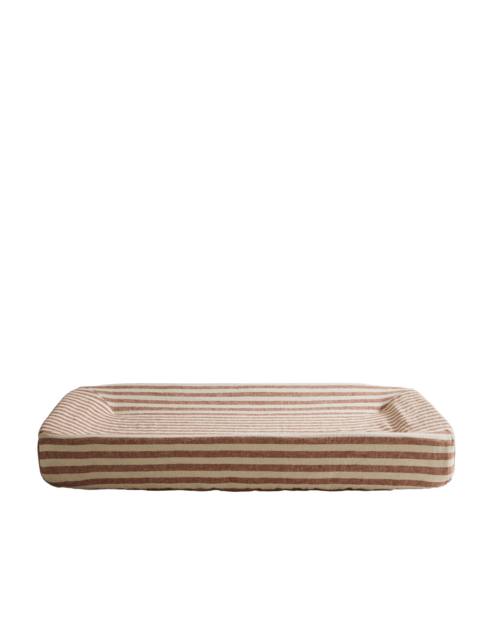 STRIPED LINEN AND COTTON BABY CHANGING MAT COVER product thumbnail 4