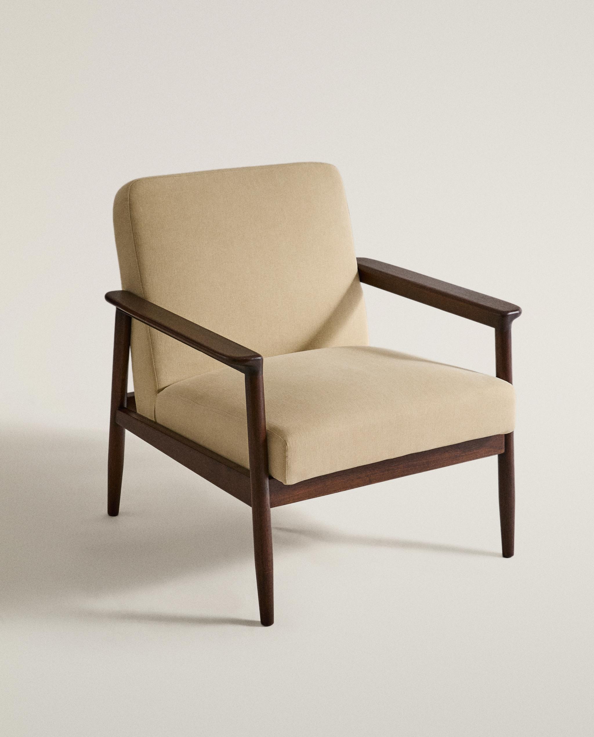 FAUTEUIL EN BOIS ET LIN — Zara Home