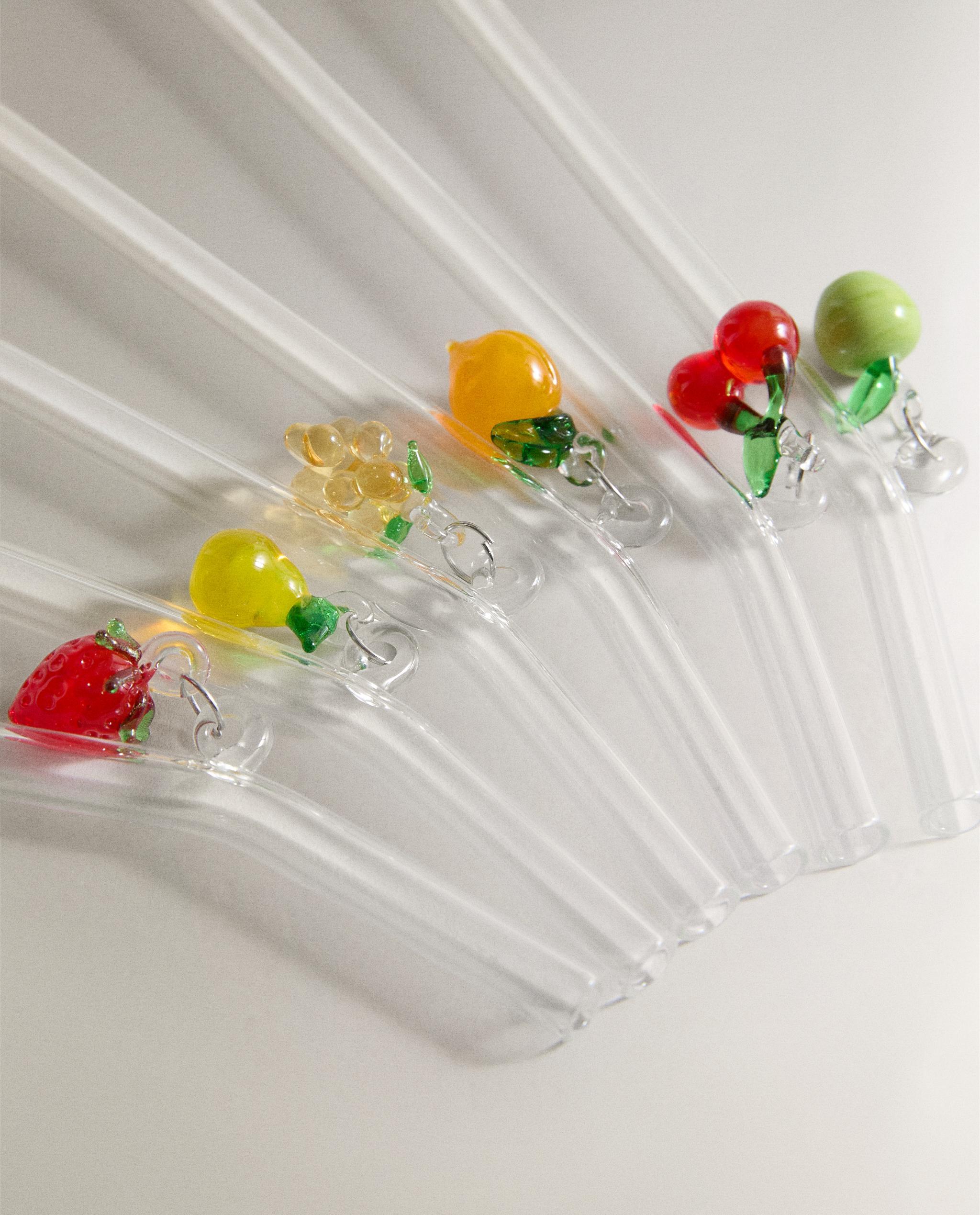 PACK OF FRUIT BOROSILICATE GLASS STRAWS (PACK OF 6) product thumbnail 4