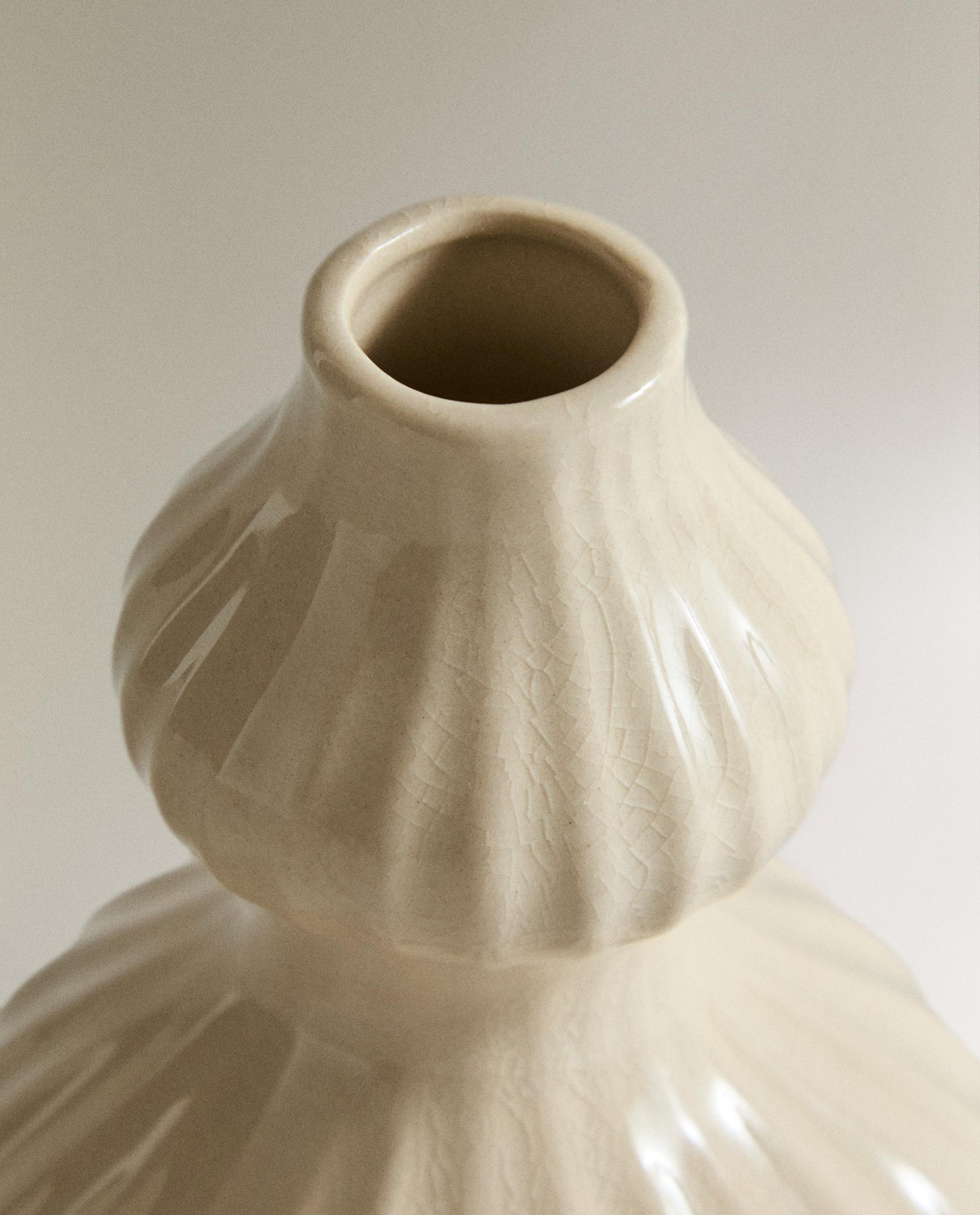 SMALL ENAMELLED STRIPED CERAMIC VASE product thumbnail 6
