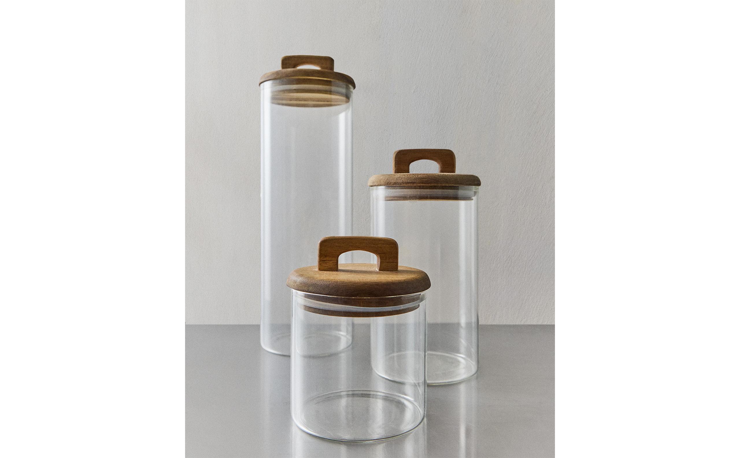 BOROSILICATE GLASS AND WOOD STORAGE JAR product thumbnail 9