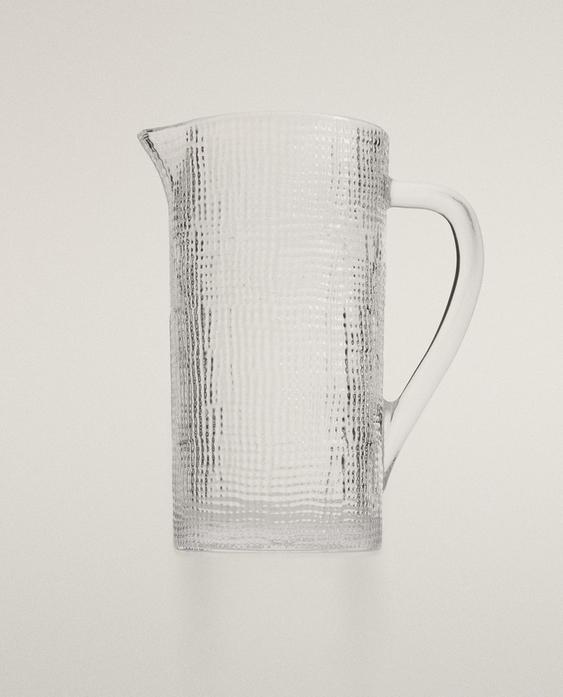 RAISED DESIGN GLASS JUG