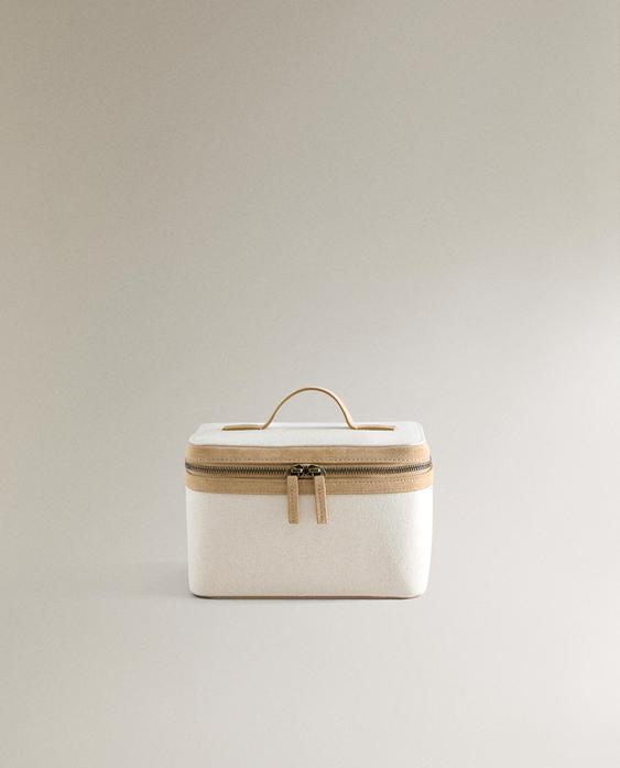 RIGID CANVAS LEATHER WASH BAG