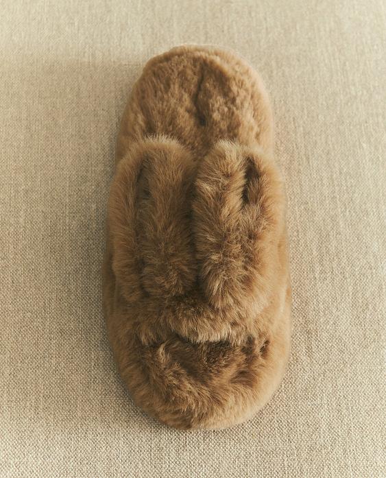 フェイクファー うさぎスリッパ
