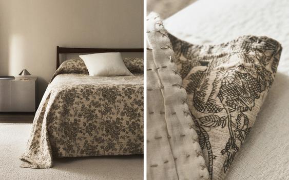 EDREDÃO ALGODÃO E LINHO FLORAL