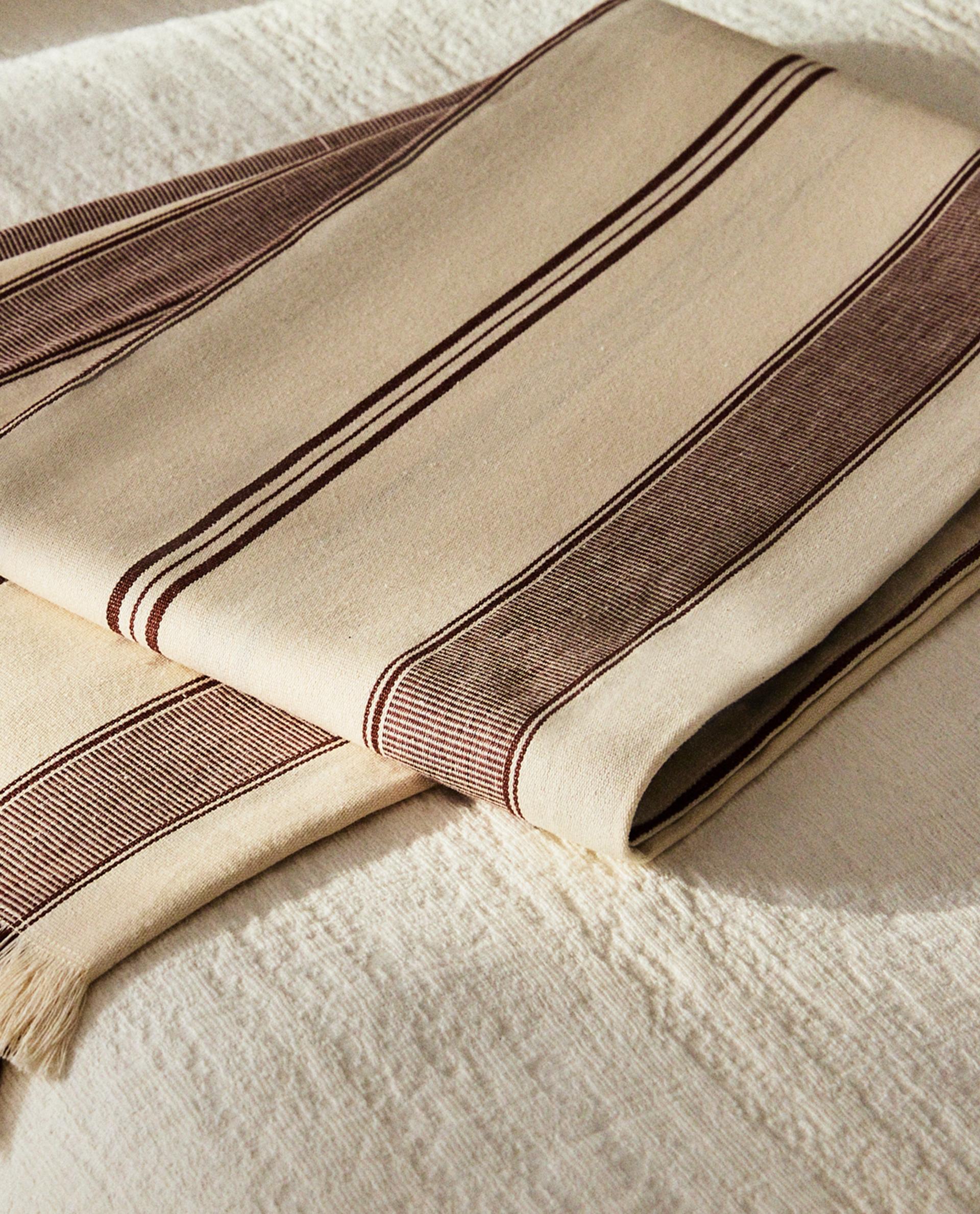 STRIPED COTTON BLANKET X TENSIRA