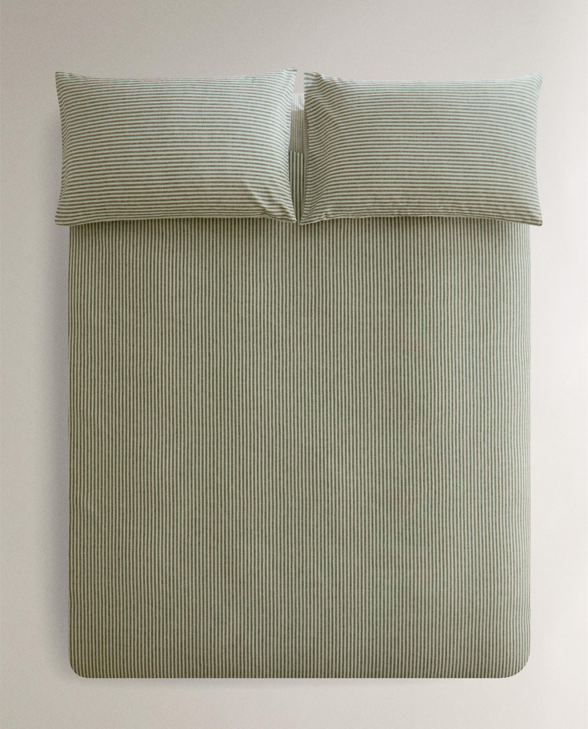 REVERSIBLE STRIPED FLANNEL DUVET COVER | Zara Home United States