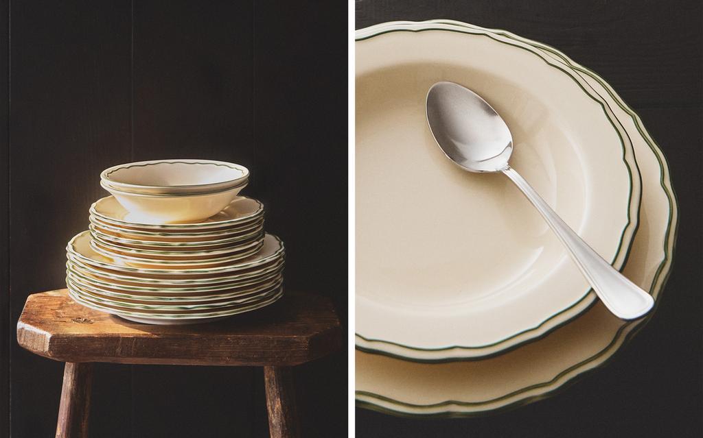 LOUÇA DE CERÂMICA COM BORDA EM CONTRASTE