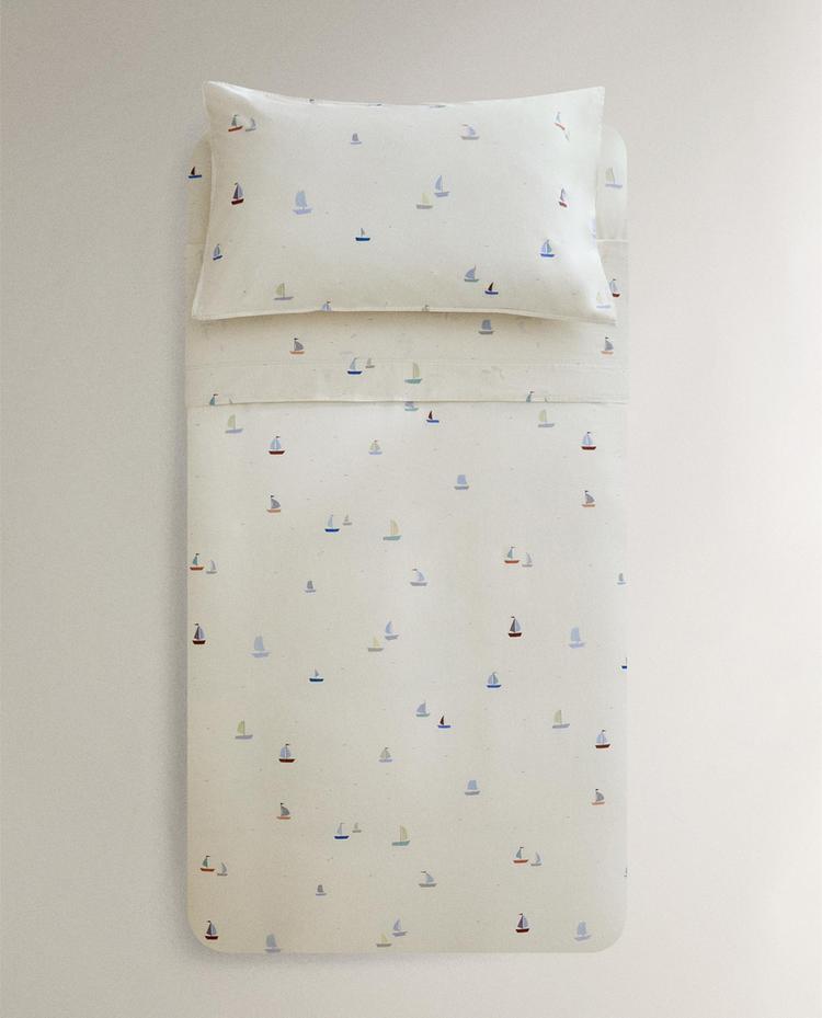 KIDS' COTTON BOAT DUVET COVER
