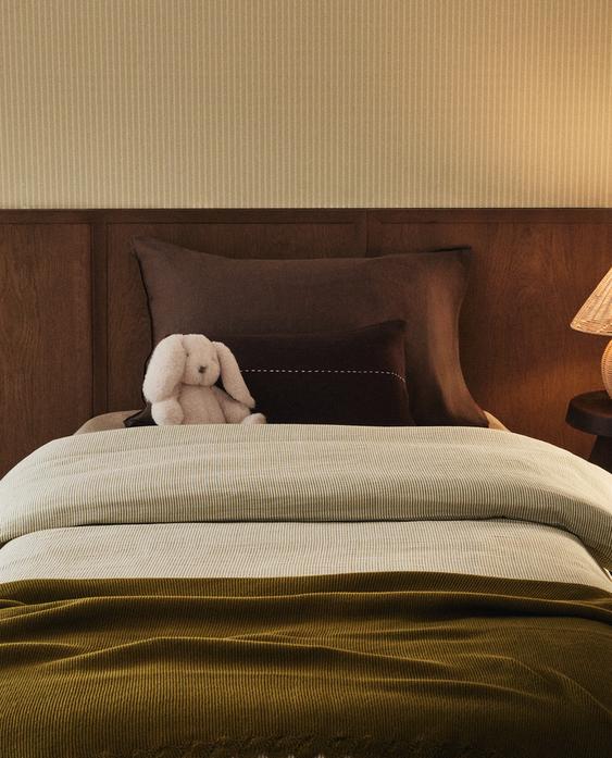 غلاف لحاف موسلين مخطط للأطفال