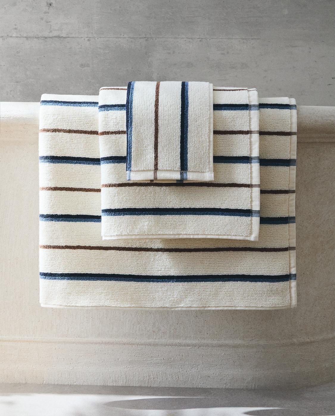 Bath Mat Zara Bath Towels TEXTURED COTTON BATH TOWEL Zara Home