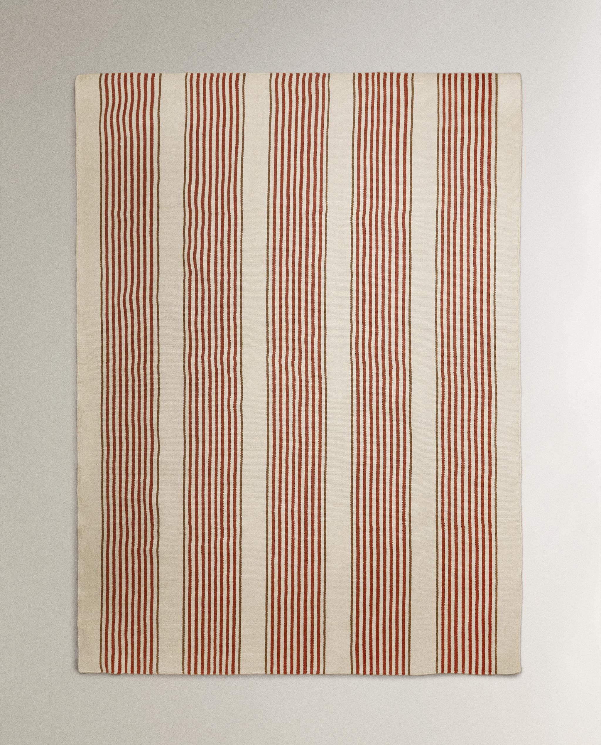 STRIPED COTTON AND JUTE RUG product thumbnail 6
