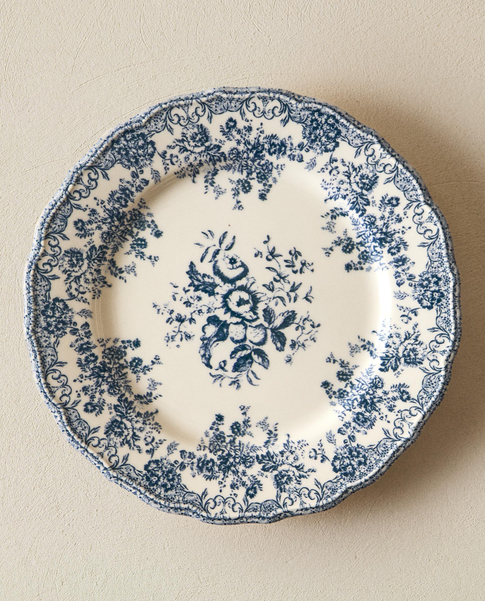 FLORAL EARTHENWARE DINNER PLATE Zara Home United Kingdom