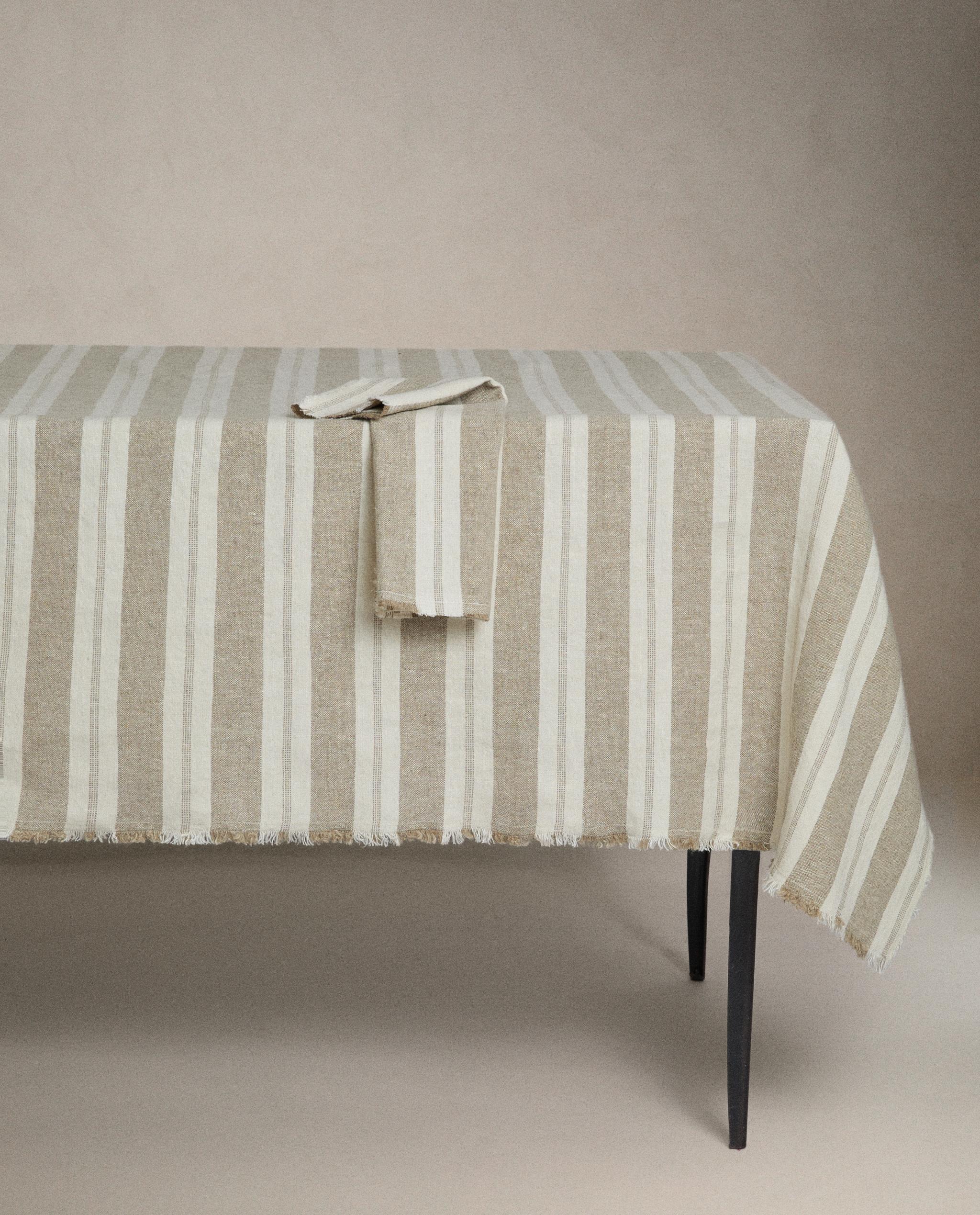 STRIPED HEAVY LINEN TABLECLOTH product thumbnail 4