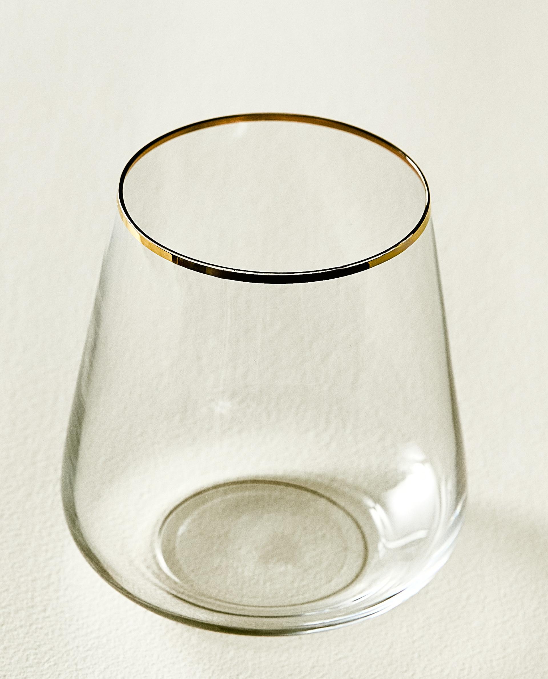 VASO DECAN CRISTALIN FILO ORO