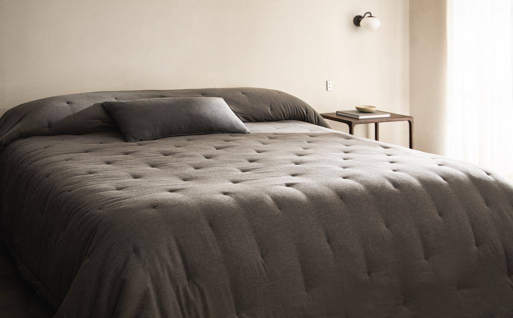 COTTON AND CASHMERE QUILTED BEDSPREAD