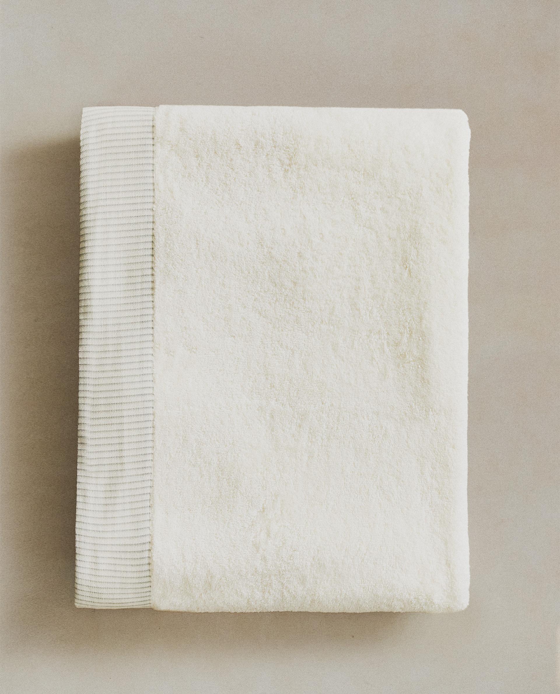 BATH TOWEL WITH STRIPED BORDER Zara Home Jordan