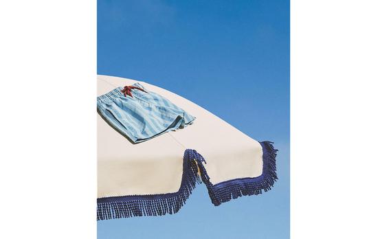 KIDS' STRIPED SWIMMING TRUNKS