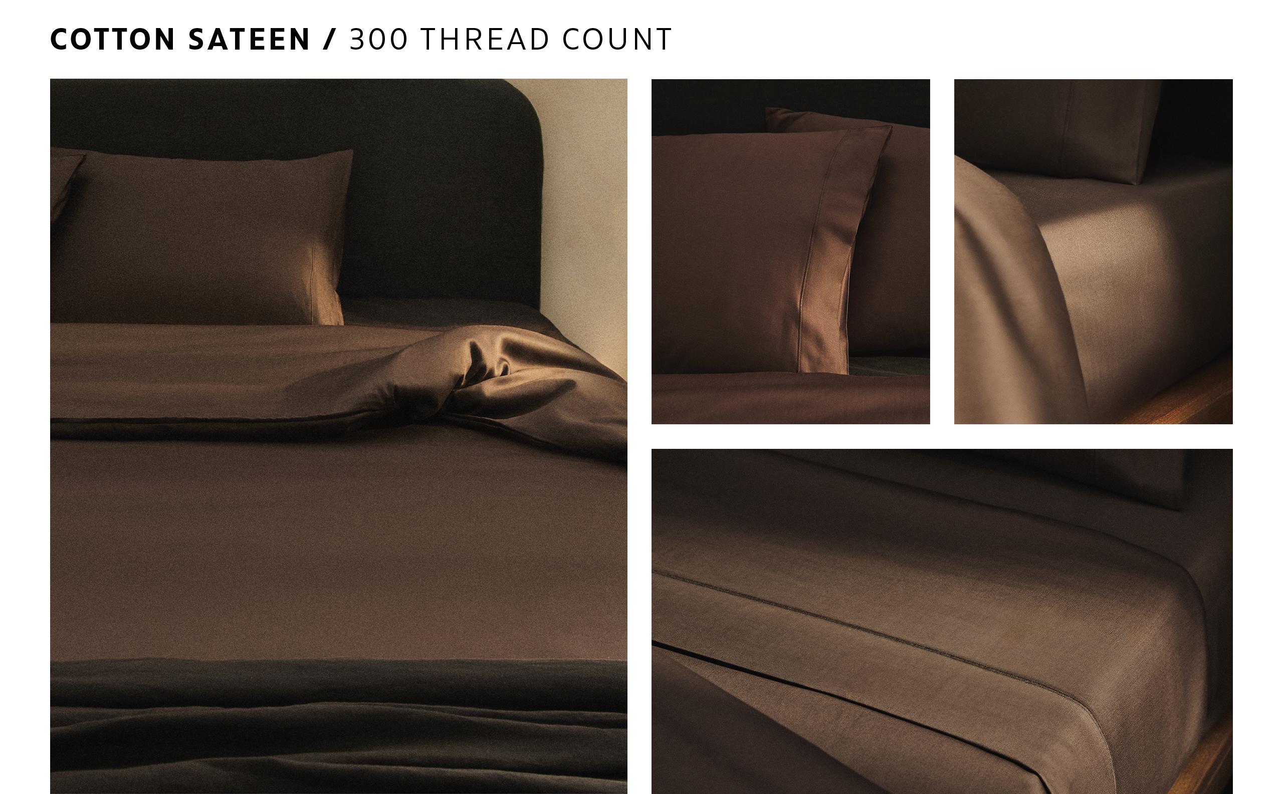 (300-THREAD-COUNT) SET OF COTTON SATEEN SHEETS