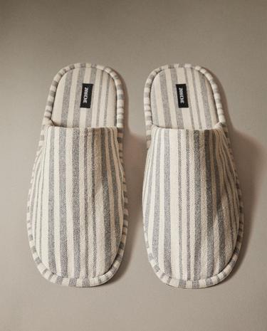 STRIPED COTTON SLIPPERS