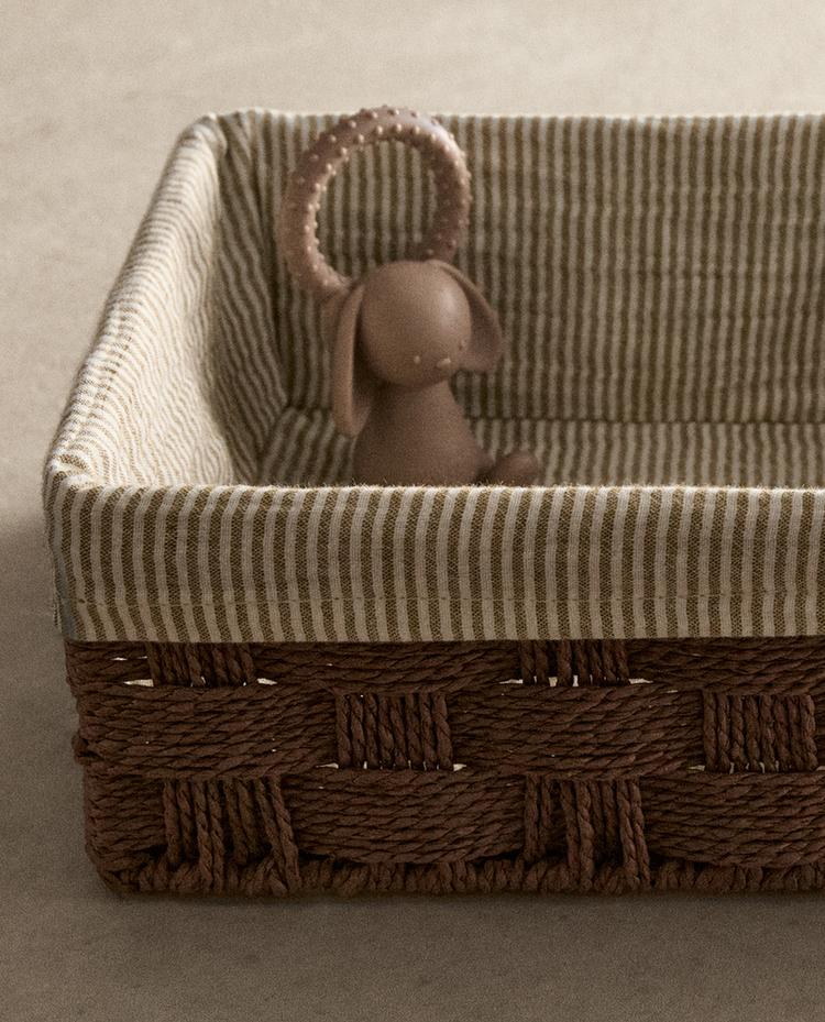 RECTANGULAR FABRIC-LINED HAMPER