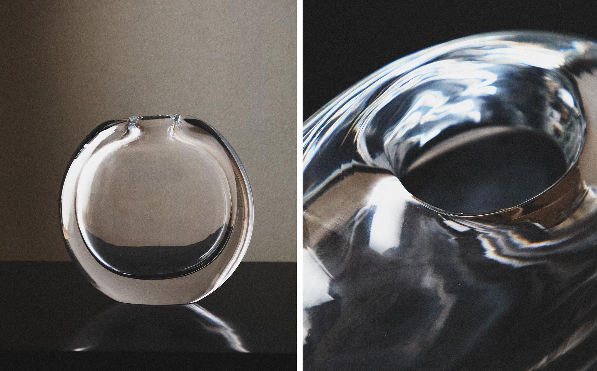 BUBBLE-EFFECT GLASS VASE