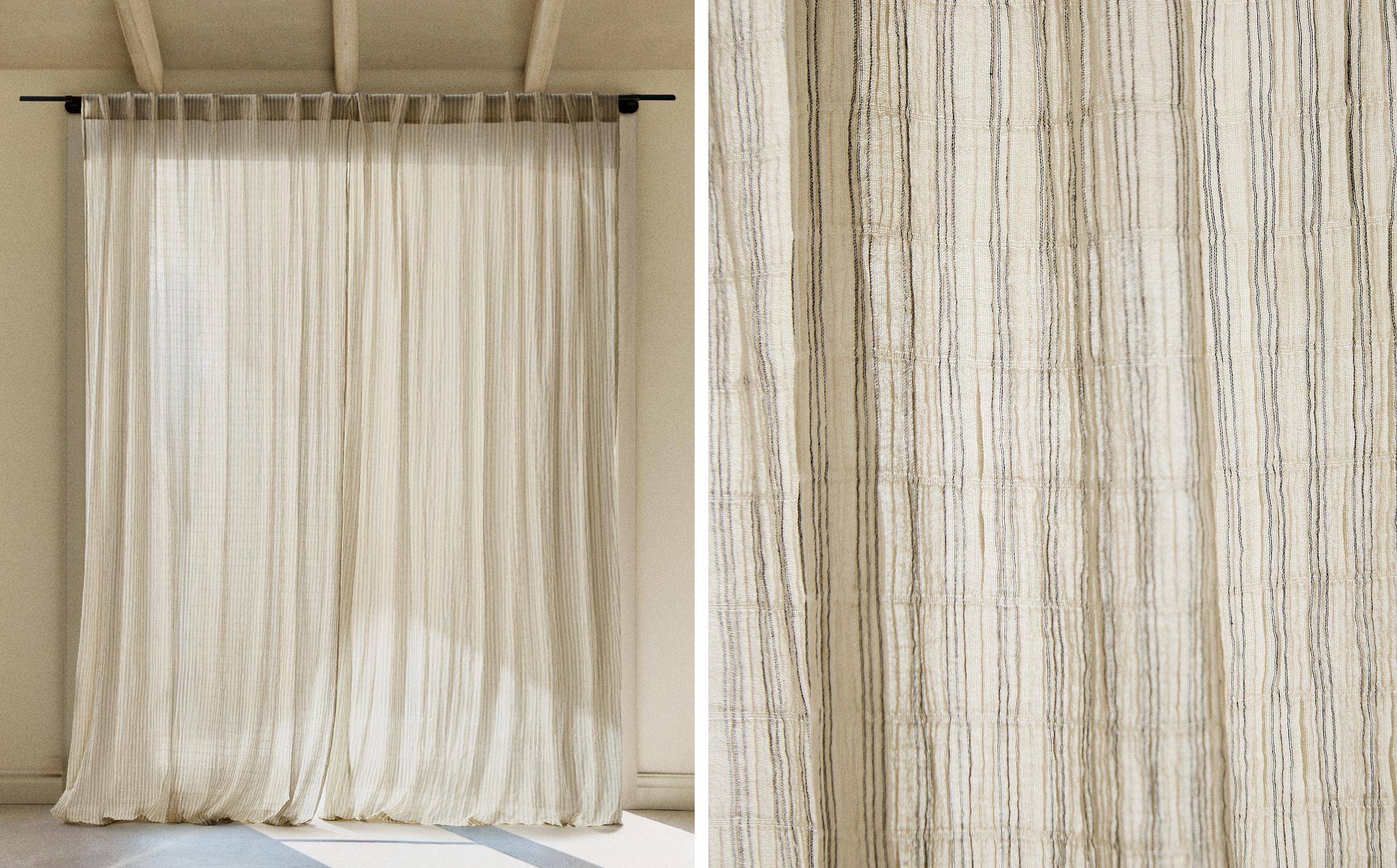 リビングルームにぴったりなカーテンとローラーブラインド | Zara Home