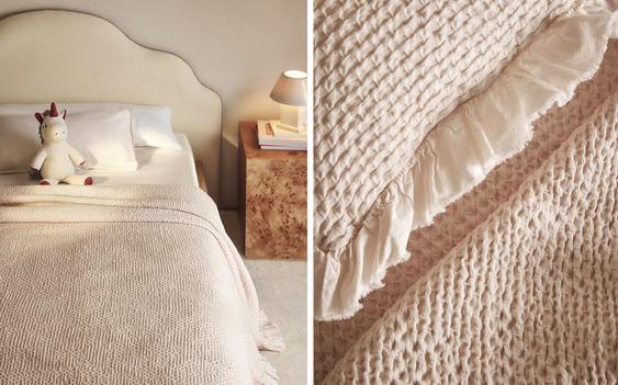 ДЕТСКА КУВЕРТЮРА С ВОЛАН И ВАФЛЕНА СТРУКТУРА