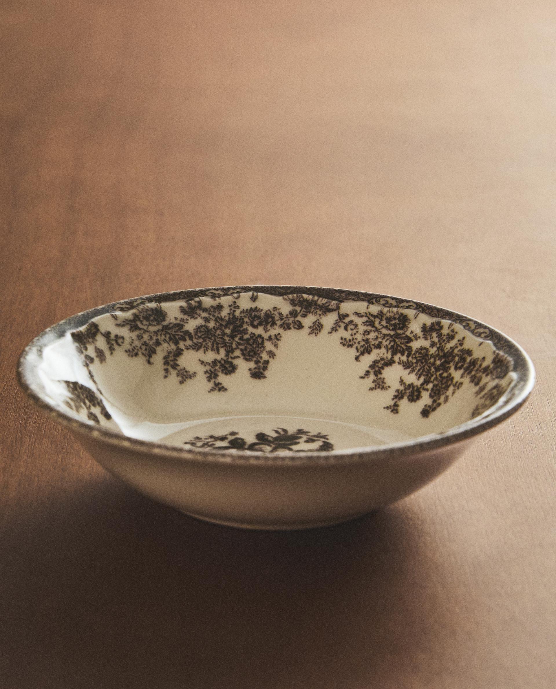 FLORAL EARTHENWARE BOWL FLORAL EARTHENWARE BOWL